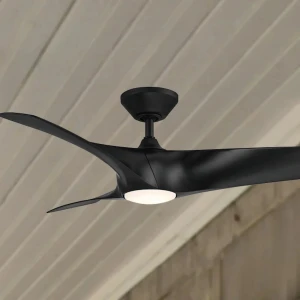 Smart Indoor and Outdoor 3-Blade Ceiling Fan with Adjustable LED Light Kit, Modern Forms