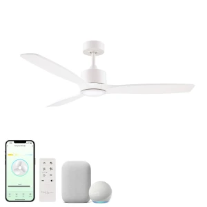 Smart Indoor and Outdoor Ceiling Fan with LED Light Kit, East Grove Home