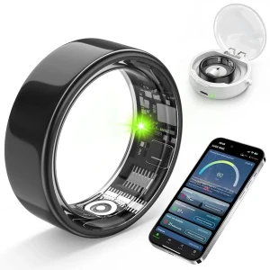 Smart Ring with Sleep Monitoring, Step Counting, Heart Rate, IP68 Waterproof Health Tracker — Smart Ring, Free Shark