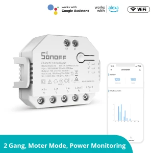 WiFi Smart Curtain Switch with Power Metering — Smart Plug, Sonoff
