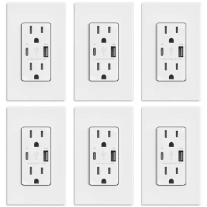 USB Outlets with Type A & Type C Ports, ELEGRP