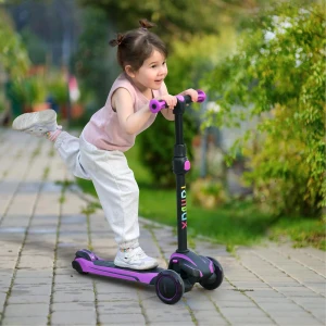 Kids Scooter with Light Up Wheels, TONBUX