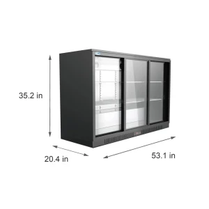Commercial Refrigerator with Triple Sliding Door, KoolMore