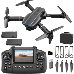 Drone with Screen Controller, Two Batteries, Altitude Hold, Obstacle Avoidance, and Carrying Case — Drone, elecci