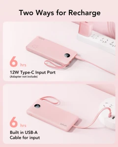 Portable Charger Power Bank with Built-in Cables — Power Bank, VRURC