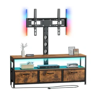 TV Stand with Mount and Power Outlet, JUSTOGO