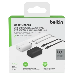 USB C Charger Block 25W (2 Pack), Belkin