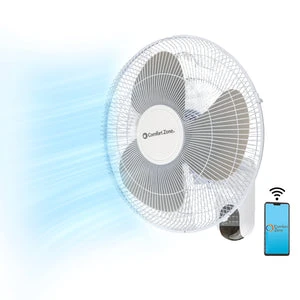 Oscillating Wall Mount Fan with Adjustable Vertical Tilt, 16 inch, 3 Speed, Metal Grille, 90 Degree Oscillation, 3..., Comfort Zone