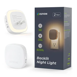 Plug-in LED Backlit Night Light with Motion Sensor & Dusk to Dawn Sensor, AUVON