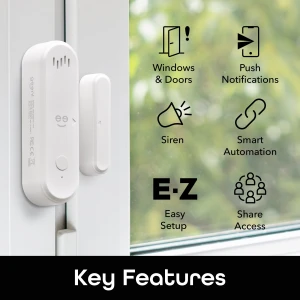 Smart Door and Window Sensor Alarm 2 Pack, Geeni