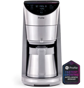Smart Grind & Brew Coffee Maker with Podless Single Serve, 90oz Water Reservoir, 10 Cup Thermal Carafe, Voice Control,... — Coffee Maker, GE Profile