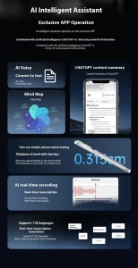 Smart Voice Recorder with AI Transcription — Translator Device, JYUESJKJ