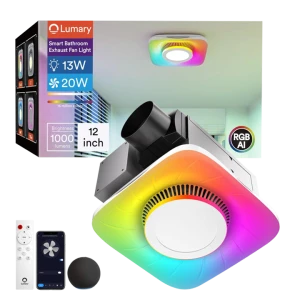 Smart WiFi Bathroom Exhaust Fan with Light — Smart Fan, Lumary