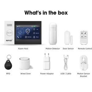 Wireless Home Security System with 4G SMS and App Alerts — Motion Sensor, PGST