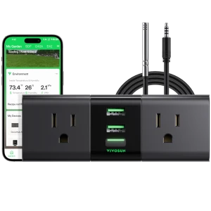 GrowHub Outlet Controller with Temperature and Humidity Sensor Probe — Smart Plug, VIVOSUN