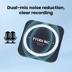Mini AI Voice Activated Recorder with Transcription to Text, FOCASE REC
