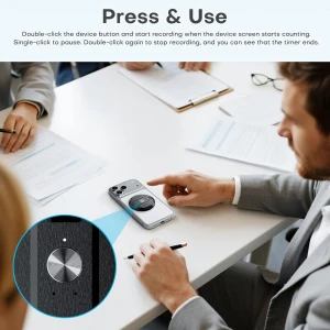 Voice Recorder with AI Transcription, Translation, and Phone Stand — Translator Device, Papanoo