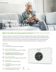 Wi-Fi Thermostat with Touch Screen and Safety Control — Smart Thermostat, BOSCH