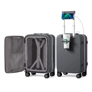 2-Piece Luggage Sets with Cup Phone Holder and Charger Hard Shell Suitcases with Spinner Wheels — Smart Luggage, mixi