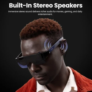 AR Glasses with Ultra-Bright Display, Built-in Stereo Speakers, Adjustable Myopia Correction, 118-Inch Virtual Mega... — Smart Glasses, TOZO