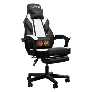 Big and Tall Gaming Chair with Footrest, Massage Lumbar Support, and Wide Seat — Smart Chairs, Meilocar