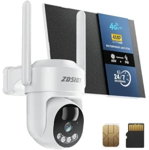 Cellular Security Camera with Solar Power and 360-Day Data — Security Camera, ZDSIOT