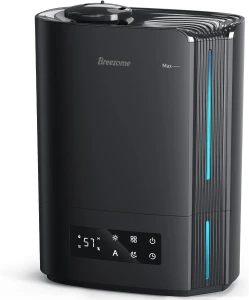Cool Mist Top Fill Humidifier with Aroma Diffuser, Humidistat, Night Light — Humidifier, BREEZOME