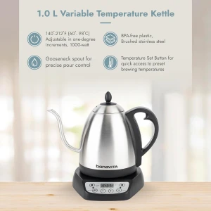 Digital Variable Temperature Gooseneck Electric Kettle — Electric Kettle, Bonavita