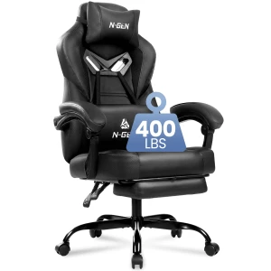 Gaming Chair with Ergonomic Lumbar Support, High Back Recliner, and Footrest — Smart Chairs, N-GEN GAMING
