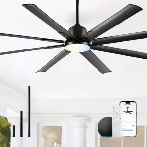 Industrial Smart Ceiling Fan with Light and Remote Control, Minislak