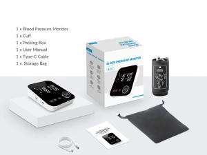 Upper Arm Blood Pressure Monitor with Adjustable Cuff, LED Display, and Voice Feature — Blood Pressure Monitor, NOUYAN