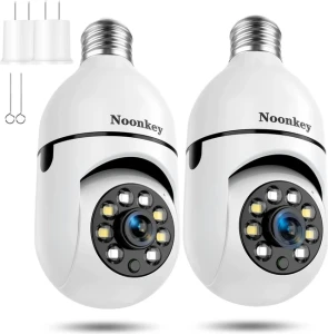 2K/3MP Light Bulb Security Camera, 5G & 2.4GHz WiFi 2 Pack — Security Camera, Noonkey