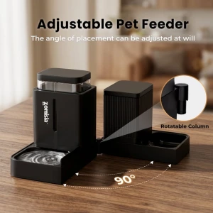 Automatic Cat Feeder and Water Dispenser Set, 2 in 1 Gravity Food Dispenser — Automatic Pet Feeder, ZOMISIA