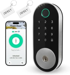 Built-in WiFi Fingerprint Smart Deadbolt with Keypad — Smart Lock, Sifely