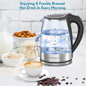 Electric Kettle, No Plastic Contact with Water, Auto Shut-Off, Fast Boil — Electric Kettle, MEGAWISE