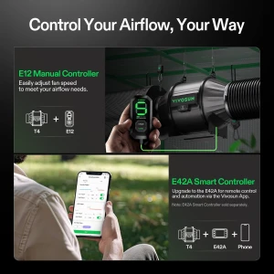 Inline Duct Fan & Temperature Humidity Controller — Smart Fan, VIVOSUN