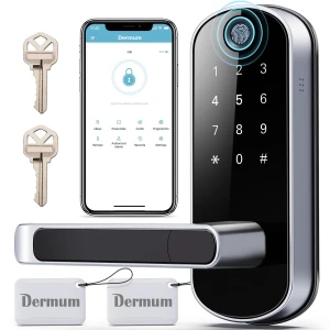 Keyless Entry Fingerprint Digital Smart Lock with Handle & Keypad — Smart Lock, Dermum