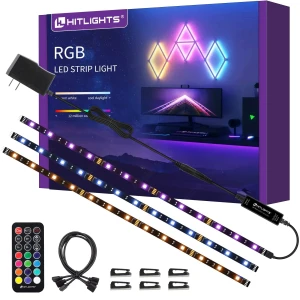 LED Strip Lights, Small LED Light Strips Dimmable, RGB 5050 Color Changing LED Tape Light with Remote and UL-Listed... — LED Strip Lights, HitLights