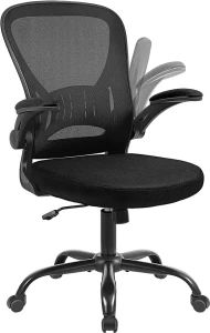Mesh Office Chair with Flip-up Arms and Lumbar Support — Smart Chairs, Youhauchair