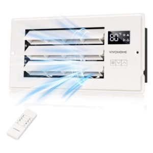 Register Booster Fan - 4'' x 12'' Opening with Adjustable Louver — Smart Fan, VIVOHOME