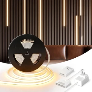 Smart COB LED Strip Lights 16.4ft 24V, Tunable White 2700K–6500K Dot-Free Lighting — LED Strip Lights, V4light