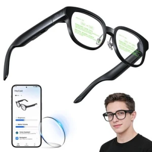 Smart Glasses with Camera & AR Display, Invisible Teleprompter & 268-Language Real-Time Translation — Smart Glasses, Domars