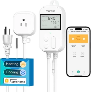 Smart Temperature Controller with Wi-Fi Thermostat and Outlet — Smart Thermostat, meross