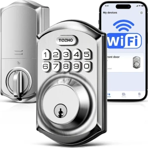 Wi-Fi Keyless Entry Door Lock with Keypad - Smart Deadbolt Lock for Front Door with 2 Keys — Smart Lock, TEEHO