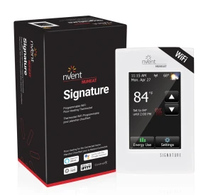 Programmable WiFi Dual-Voltage Floor Heating Thermostat with Touchscreen Interface — Smart Thermostat, nVent Nuheat