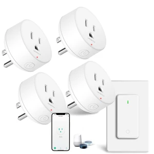 WiFi Smart Outlet Plug with Remote, Wall Switch, Compatible with Alexa and Google — Smart Plug, GREENCYCLE