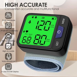 Wrist Blood Pressure Monitor with LED Display and Touch Screen — Blood Pressure Monitor, Double love
