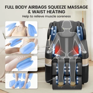 Full Body Zero Gravity Massage Recliner with Auto Modes, LCD, Bluetooth, Foot Massage — Massage Chairs, Real Relax