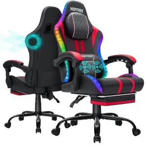 LED Gaming Chair with Speakers and Massage — Smart Chairs, HOFFREE