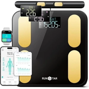 Scale for Body Weight and Fat, BMI Muscle Mass to 28 Body Composition with Voice Prompt — Smart Scale, runstar